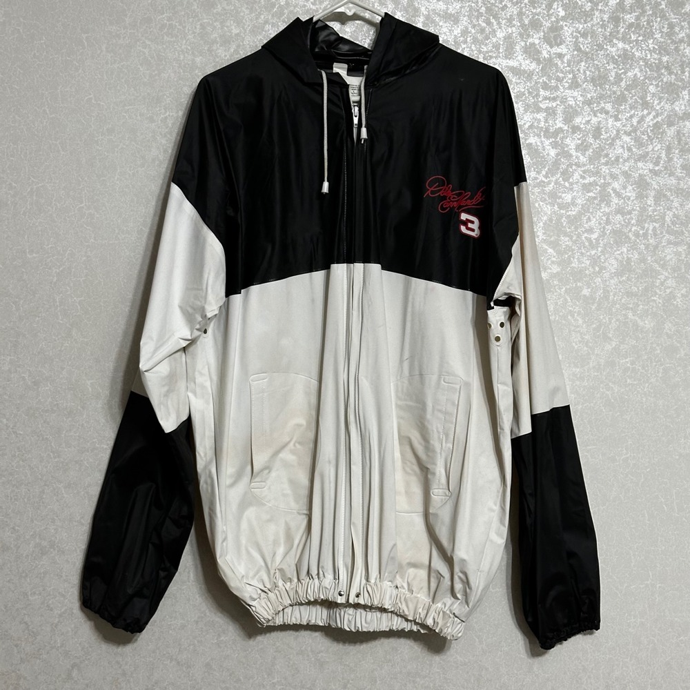 Dale Earnhardt 3 NASCAR Vintage GM Racing‎ Rain Jacket Windbreaker Black White L
